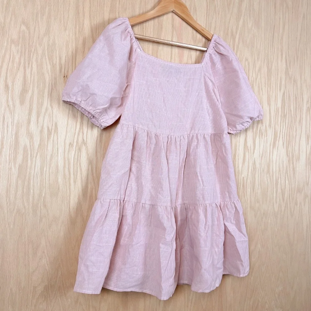 HYFVE Pink Puff Sleeve Tiered Mini Dress - Picture 3 of 6